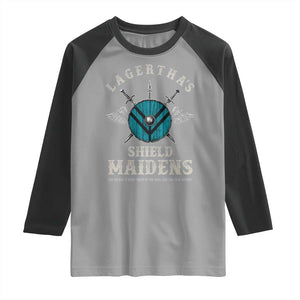 Lagertha's Shield Maidens Raglan Shirt The Future Is Open Trust In The Gods Viking Warrior TS11 Sport Gray Black Print Your Wear