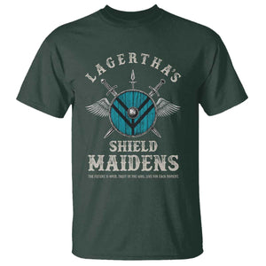 Lagertha's Shield Maidens T Shirt The Future Is Open Trust In The Gods Viking Warrior TS11 Dark Forest Green Print Your Wear