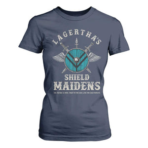 Lagertha's Shield Maidens T Shirt For Women The Future Is Open Trust In The Gods Viking Warrior TS11 Navy Print Your Wear
