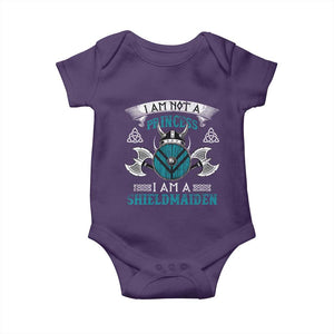 Funny I Am Not A Princess I Am A Shieldmaiden Baby Onesie Viking Pride TS11 Purple Print Your Wear
