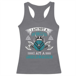 Funny I Am Not A Princess I Am A Shieldmaiden Racerback Tank Top Viking Pride TS11 Charcoal Print Your Wear