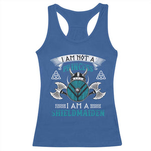 Funny I Am Not A Princess I Am A Shieldmaiden Racerback Tank Top Viking Pride TS11 Royal Blue Print Your Wear