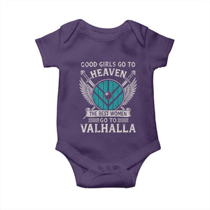 Shieldmaiden Viking Pride Baby Onesie Good Girls Go To Heaven The Best Women Go To Valhalla TS11 Purple Print Your Wear
