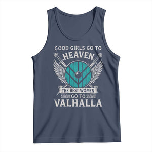 Shieldmaiden Viking Pride Tank Top Good Girls Go To Heaven The Best Women Go To Valhalla TS11 Navy Print Your Wear
