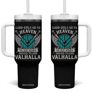 Shieldmaiden Viking Pride Tumbler With Handle Good Girls Go To Heaven The Best Women Go To Valhalla TS11 One Size: 40 oz Black Print Your Wear