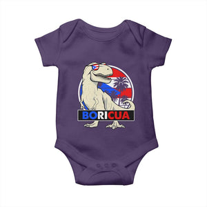 Funny Boricua Dinosaur Dino Puerto Rican Flag Hispanic Heritage Baby Onesie TS11 Purple Print Your Wear