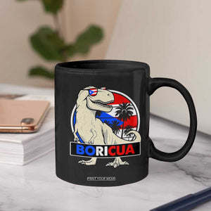 Funny Boricua Dinosaur Dino Puerto Rican Flag Hispanic Heritage Coffee Mug TS11 Print Your Wear