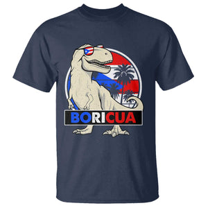 Funny Boricua Dinosaur Dino Puerto Rican Flag Hispanic Heritage T Shirt TS11 Navy Print Your Wear