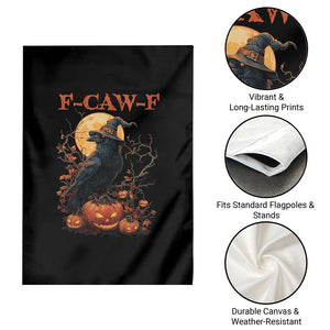 Funny Halloween F Caw F Garden Flag Black Crow Moon Gothic Spooky Season TS11 Print Your Wear