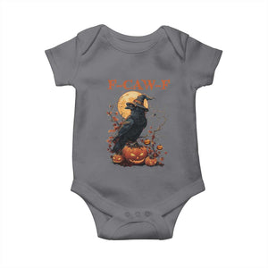Funny Halloween F Caw F Baby Onesie Black Crow Moon Gothic Spooky Season TS11 Charcoal Print Your Wear