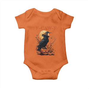 Funny Halloween F Caw F Baby Onesie Black Crow Moon Gothic Spooky Season TS11 Orange Print Your Wear