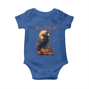 Funny Halloween F Caw F Baby Onesie Black Crow Moon Gothic Spooky Season TS11 Royal Blue Print Your Wear