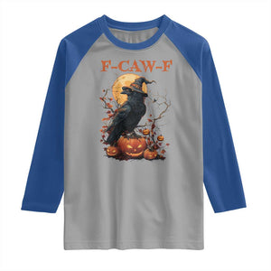 Funny Halloween F Caw F Raglan Shirt Black Crow Moon Gothic Spooky Season TS11 Sport Gray Royal Print Your Wear