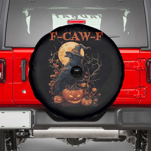 Funny Halloween F Caw F Spare Tire Cover Black Crow Moon Gothic Spooky Season TS11 Black Print Your Wear