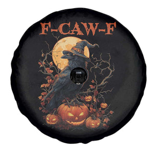 Funny Halloween F Caw F Spare Tire Cover Black Crow Moon Gothic Spooky Season TS11 Print Your Wear