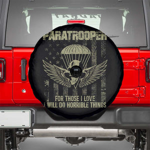 Military Paratrooper Spare Tire Cover For Those I Love I Will Do Horrible Things Airborne Soldier TS11 Black Print Your Wear