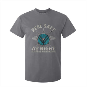 Funny Feel Safe At Night Sleep With A Shieldmaiden T Shirt For Kid Viking Pride TS11 Charcoal Print Your Wear