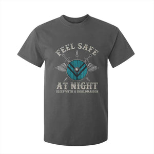Funny Feel Safe At Night Sleep With A Shieldmaiden T Shirt For Kid Viking Pride TS11 Dark Heather Print Your Wear