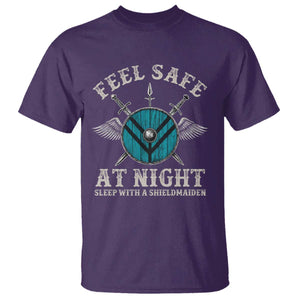 Funny Feel Safe At Night Sleep With A Shieldmaiden T Shirt Viking Pride TS11 Purple Print Your Wear