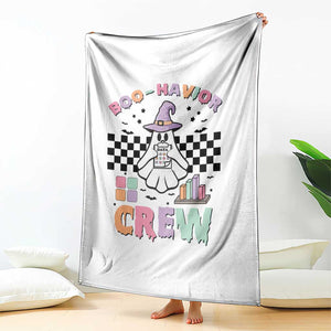 Funny Halloween Behavior Analyst Throw Blanket Boo-Havior Retro Ghost Witch ABA RBT TS11 Print Your Wear