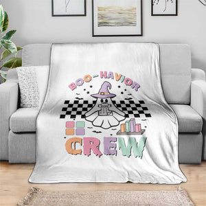 Funny Halloween Behavior Analyst Throw Blanket Boo-Havior Retro Ghost Witch ABA RBT TS11 Print Your Wear