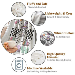 Funny Halloween Behavior Analyst Throw Blanket Boo-Havior Retro Ghost Witch ABA RBT TS11 Print Your Wear