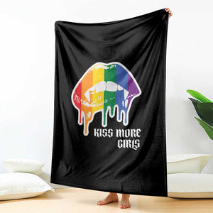 LGBT Lesbian Halloween Throw Blanket Kiss More Girls Rainbow Vampire Lips TS11 Print Your Wear