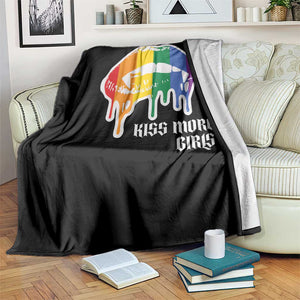 LGBT Lesbian Halloween Throw Blanket Kiss More Girls Rainbow Vampire Lips TS11 Print Your Wear