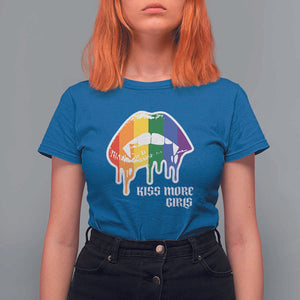 LGBT Lesbian Halloween T Shirt For Women Kiss More Girls Rainbow Vampire Lips TS11 Royal Blue Print Your Wear
