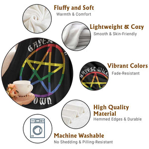 Halloween LGBT Throw Blanket Gayest Witch In Town Rainbow Pentagram Star TS11 Print Your Wear