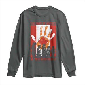 Indigenous Children Long Sleeve Shirt The Part Of History We Must Never Forget Canada TS11 Dark Heather Print Your Wear