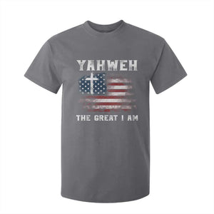 Yahweh The Great I Am Christian Faith T Shirt For Kid Vintage American Flag TS11 Charcoal Print Your Wear