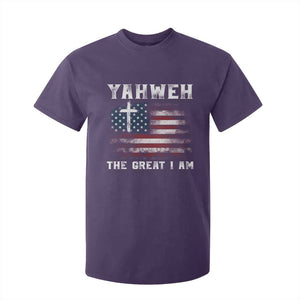 Yahweh The Great I Am Christian Faith T Shirt For Kid Vintage American Flag TS11 Purple Print Your Wear