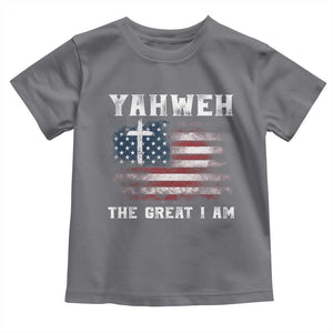 Yahweh The Great I Am Christian Faith Toddler T Shirt Vintage American Flag TS11 Charcoal Print Your Wear
