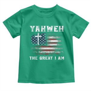 Yahweh The Great I Am Christian Faith Toddler T Shirt Vintage American Flag TS11 Irish Green Print Your Wear