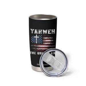 Yahweh The Great I Am Christian Faith Tumbler Cup Vintage American Flag TS11 Print Your Wear