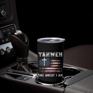 Yahweh The Great I Am Christian Faith Tumbler Cup Vintage American Flag TS11 Print Your Wear