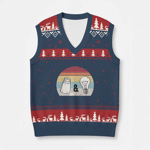 Retro Salt And Light Be Ye Salt Christian V-Neck Knit Sweater Vest TS11 Navy Red Print Your Wear