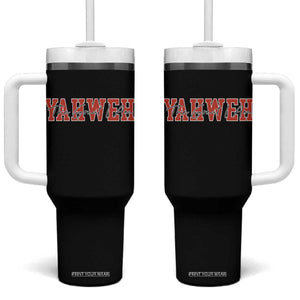 Yahweh The Great I Am Tumbler With Handle Christian Religious Faith TS11 One Size: 40 oz Black Print Your Wear
