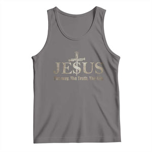 Jesus The Way The Truth The Life Tank Top Christian Cross Nails TS11 Deep Heather Print Your Wear