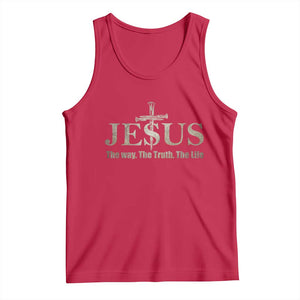 Jesus The Way The Truth The Life Tank Top Christian Cross Nails TS11 Red Print Your Wear