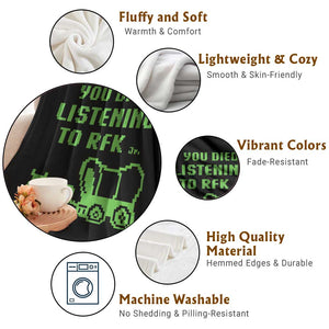 Funny You Died Listening To RFK Jr Throw Blanket Oregon Trail Cow Wagon TS11 Print Your Wear