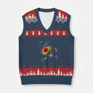 Hurricane Gabrielle 2025 V-Neck Knit Sweater Vest Meteorologist Weather Radar Storm Chasing TS11 Navy Red Print Your Wear