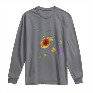 Hurricane Gabrielle 2025 Long Sleeve Shirt Meteorologist Weather Radar Storm Chasing TS11 Charcoal Print Your Wear