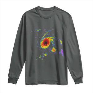 Hurricane Gabrielle 2025 Long Sleeve Shirt Meteorologist Weather Radar Storm Chasing TS11 Dark Heather Print Your Wear