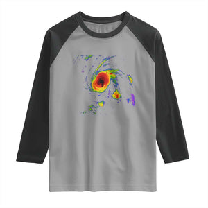 Hurricane Gabrielle 2025 Raglan Shirt Meteorologist Weather Radar Storm Chasing TS11 Sport Gray Black Print Your Wear