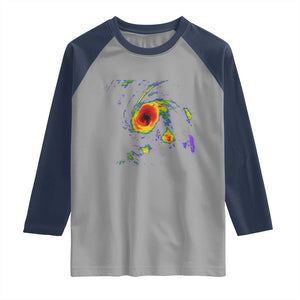 Hurricane Gabrielle 2025 Raglan Shirt Meteorologist Weather Radar Storm Chasing TS11 Sport Gray Navy Print Your Wear