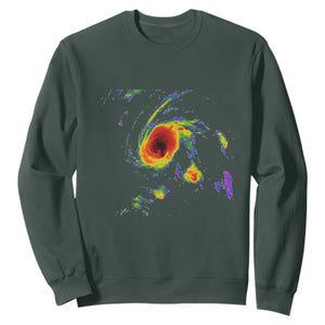 Hurricane Gabrielle 2025 Sweatshirt Meteorologist Weather Radar Storm Chasing TS11 Dark Forest Green Print Your Wear