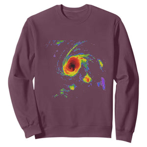 Hurricane Gabrielle 2025 Sweatshirt Meteorologist Weather Radar Storm Chasing TS11 Maroon Print Your Wear