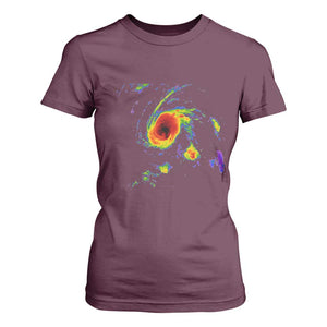 Hurricane Gabrielle 2025 T Shirt For Women Meteorologist Weather Radar Storm Chasing TS11 Maroon Print Your Wear